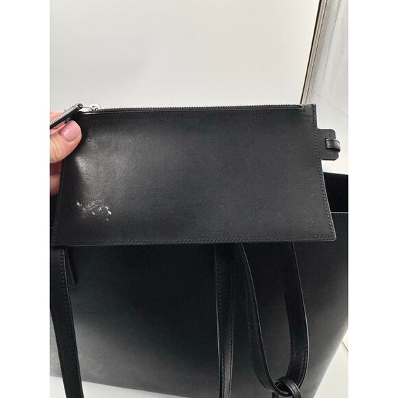 Saint Laurent Large Black Leather Perforated Logo Tote with Tassel – Full Set - Picture 7 of 9